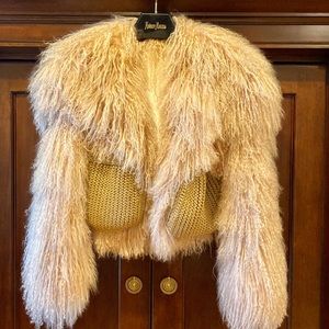 NWT CELINE 100% Sheepskin Fur Jacket Blush Pink